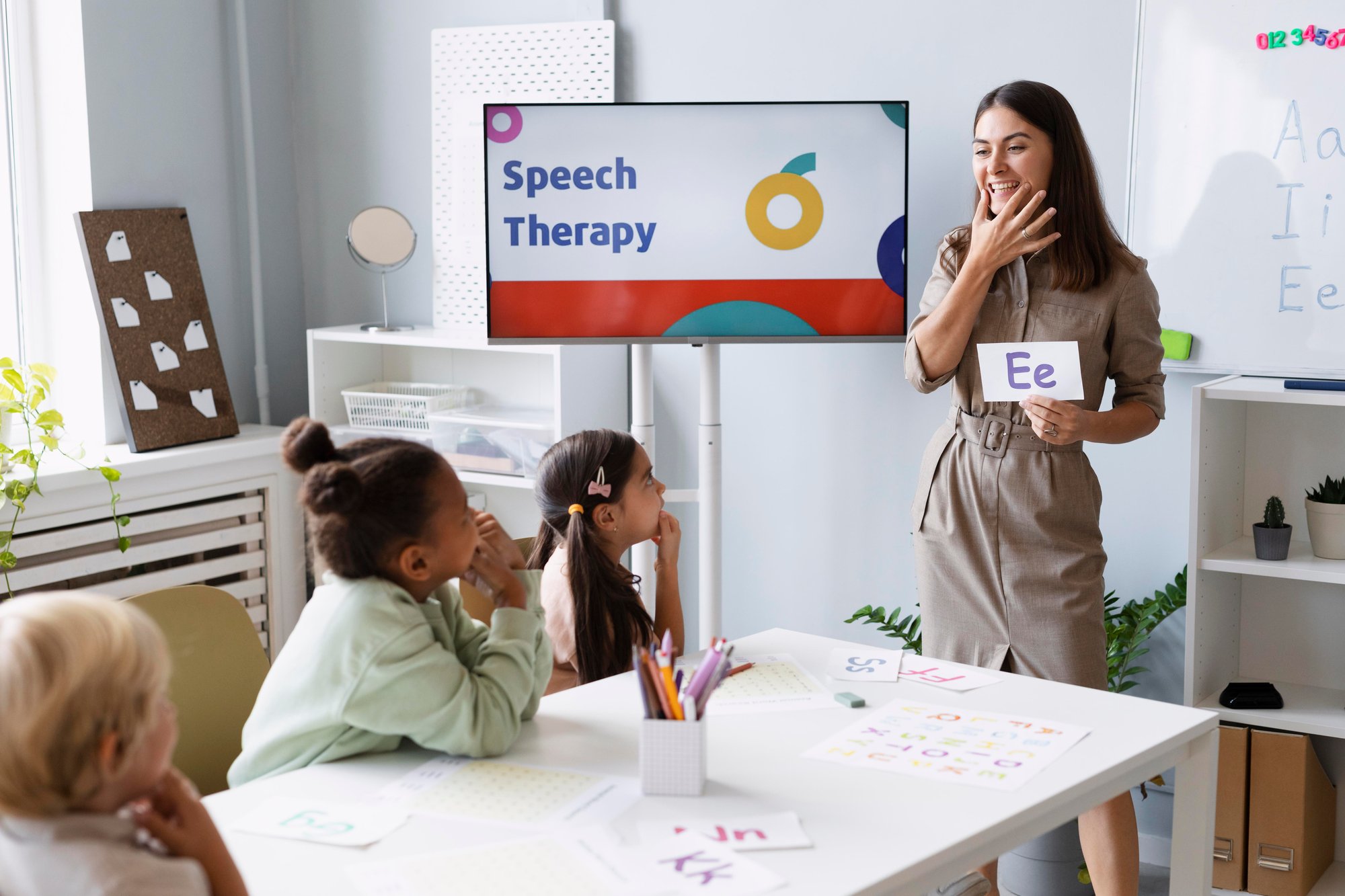 young-woman-doing-speech-therapy-with-kids